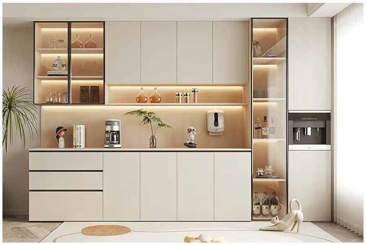 bếp cánh kính chữ I