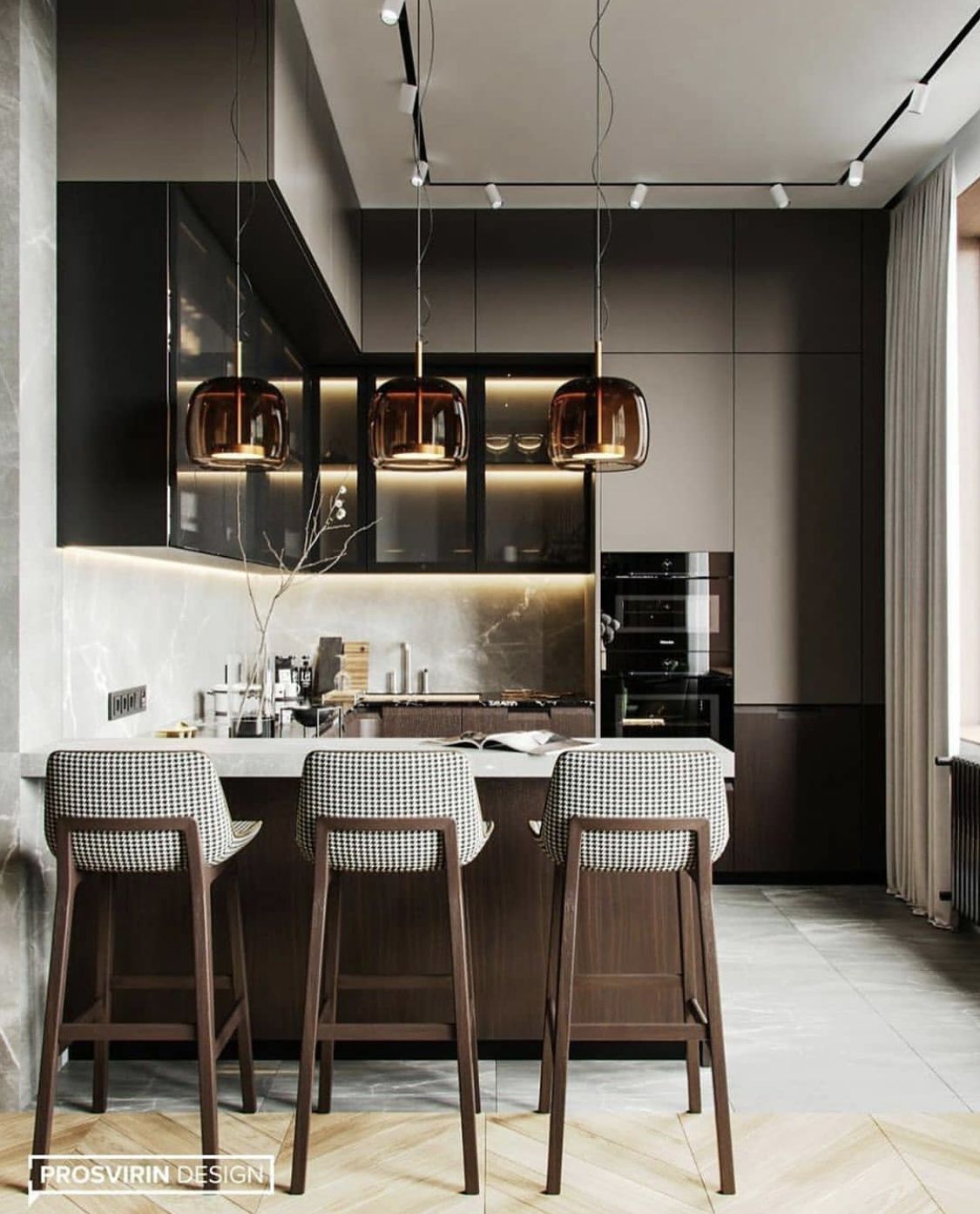 thi công tủ bếp kính